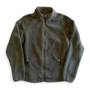 Lands End Fleece Jacket Youth Boys L Gray Full Zip Casual Polartec Aircore 200